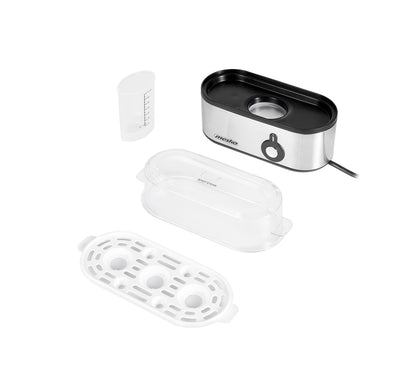 MESKO MS-4485 Cuece Huevos Eléctrico para 3 Huevos, Acero Inoxidable, Protección por Sobre Calentamiento, 350W, Libre de BPA