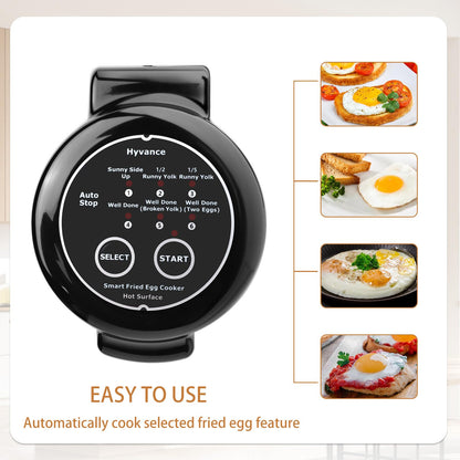 Hyvance Smart Cocina de Huevos Fritos, Cocinado a Baja Temperatura, Haz huevos fritos tipo Sunny side up, Over easy, etc. Se detiene automáticamente con alerta de sonido cuando está listo