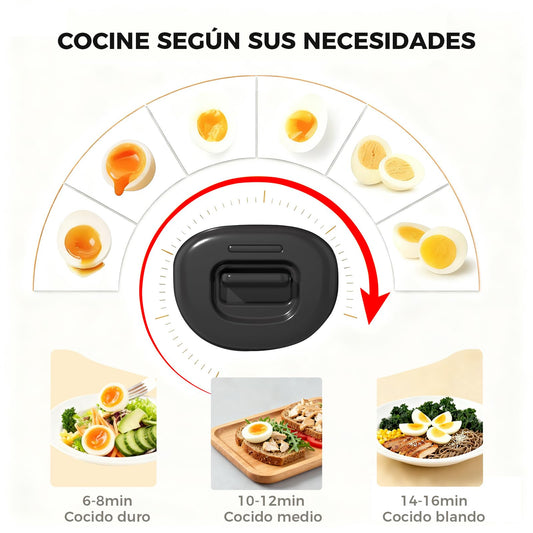 YASHE Cocedor de huevos, 7 huevos duros, para escalfar huevos, tortillas, bandeja y recipiente para huevos libres de BPA, señal acústica