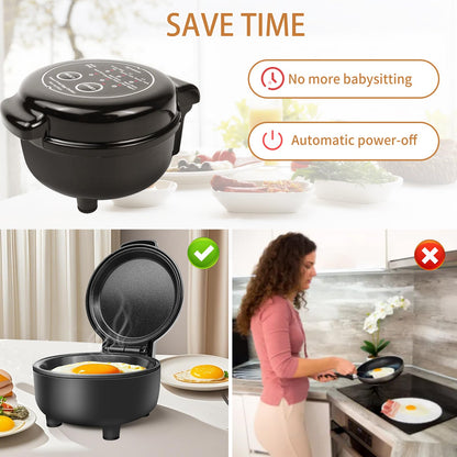 Hyvance Smart Cocina de Huevos Fritos, Cocinado a Baja Temperatura, Haz huevos fritos tipo Sunny side up, Over easy, etc. Se detiene automáticamente con alerta de sonido cuando está listo