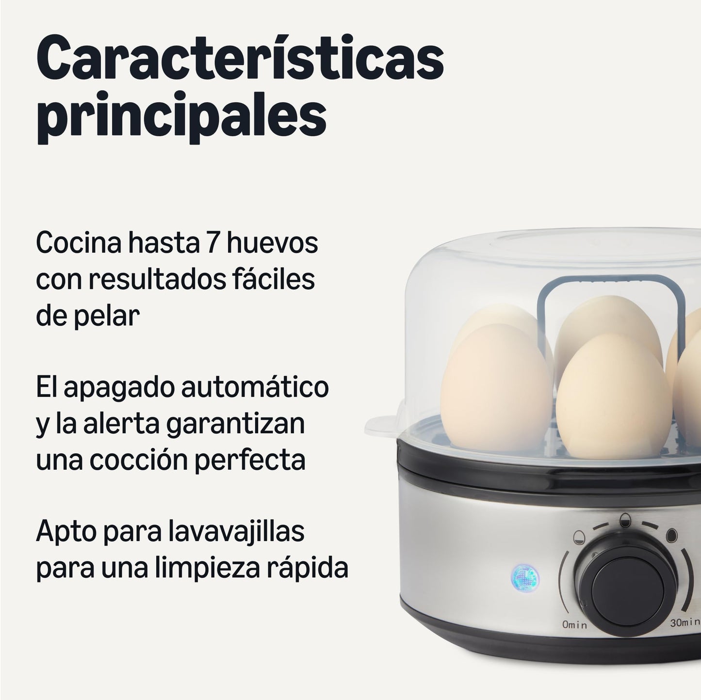 Amazon Basics Hervidor eléctrico y escalfador de huevos, capacidad para 7 huevos, sin BPA, negro