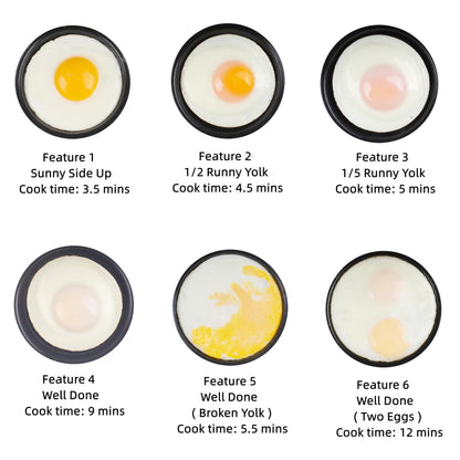 Hyvance Smart Cocina de Huevos Fritos, Cocinado a Baja Temperatura, Haz huevos fritos tipo Sunny side up, Over easy, etc. Se detiene automáticamente con alerta de sonido cuando está listo